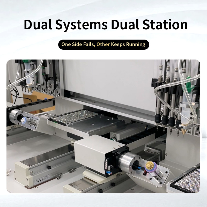 8 Head Rhinestone Setting Machine Automatic Jewelry Stone Setting Equipment Factory Supply